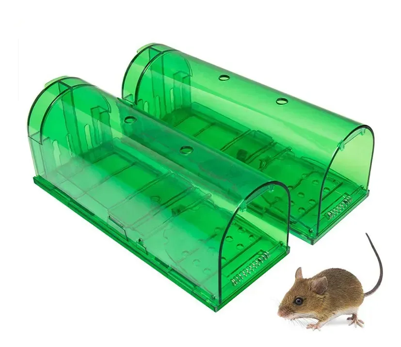 Pacote de 2 armadilhas para ratos e ratos não mortas e reutilizáveis para casa e jardim