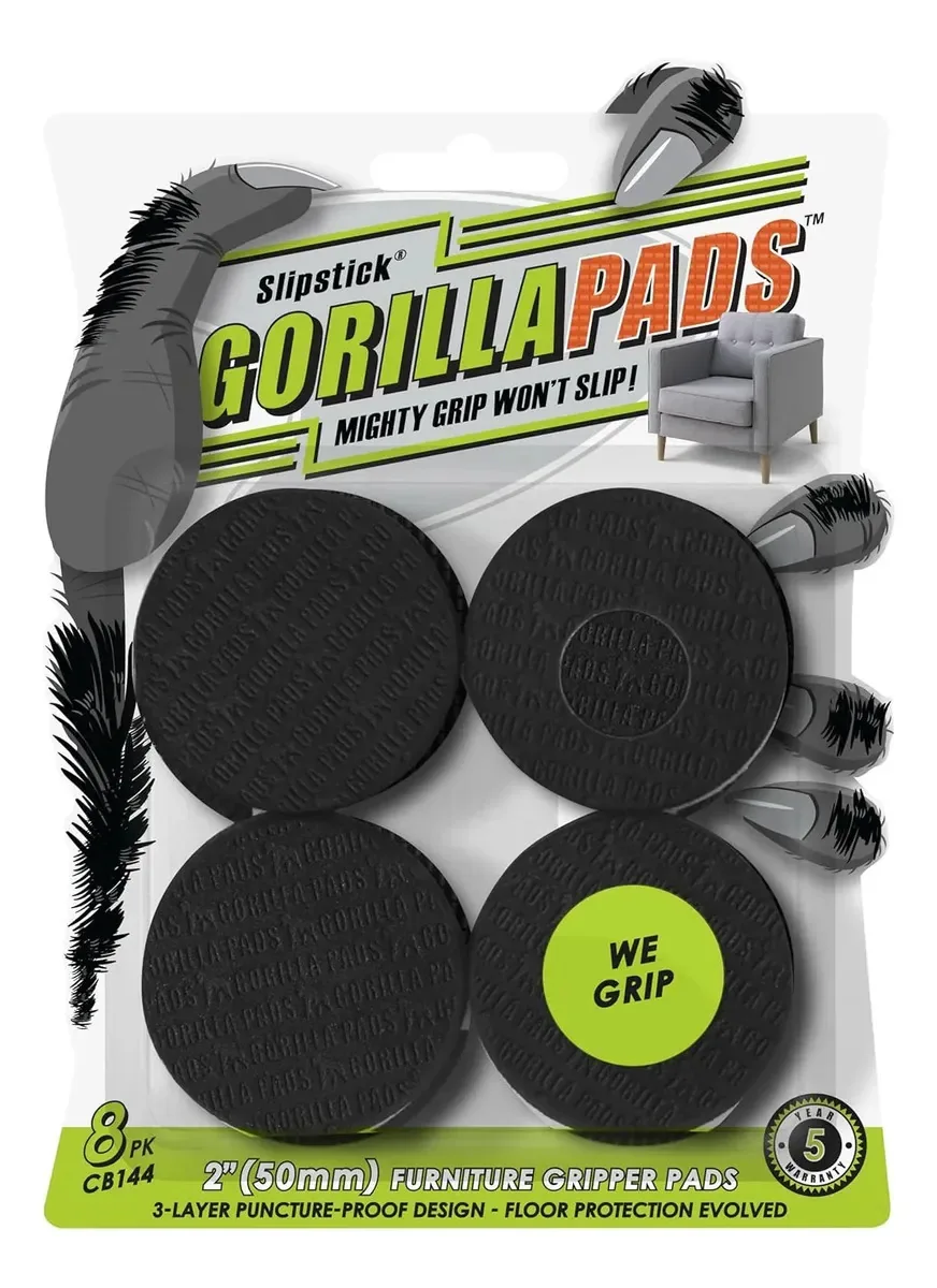 Almofadas de móveis antiderrapantes Gorillapads Cb144 pretas