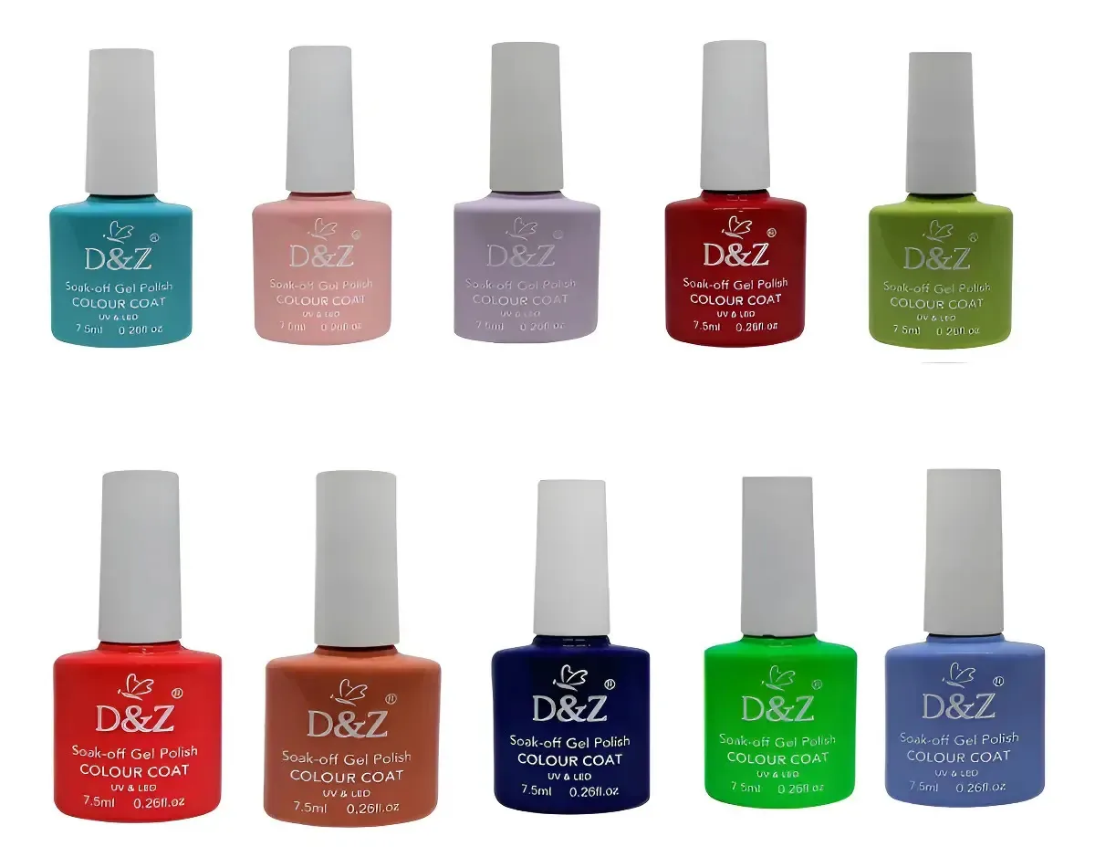 10 Unidades De Esmaltes Em Gel D&z 7,5ml