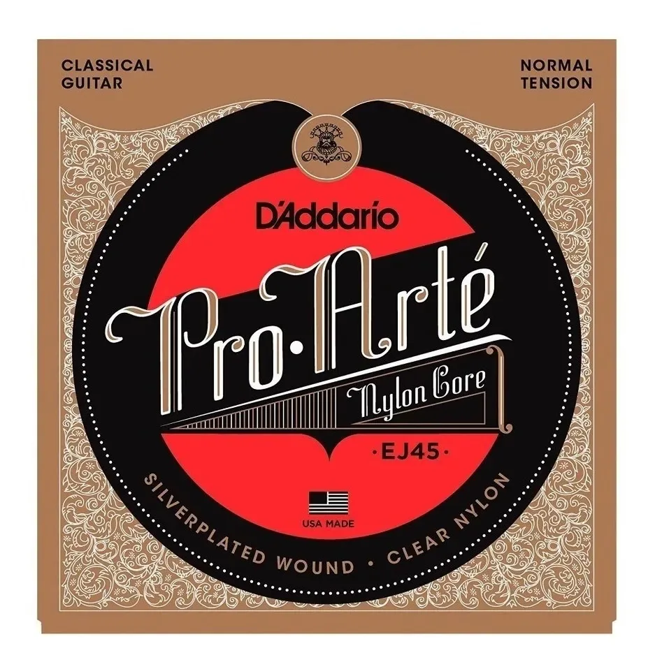 Corda de guitarra clássica Daddario Ej45 Normal Cup