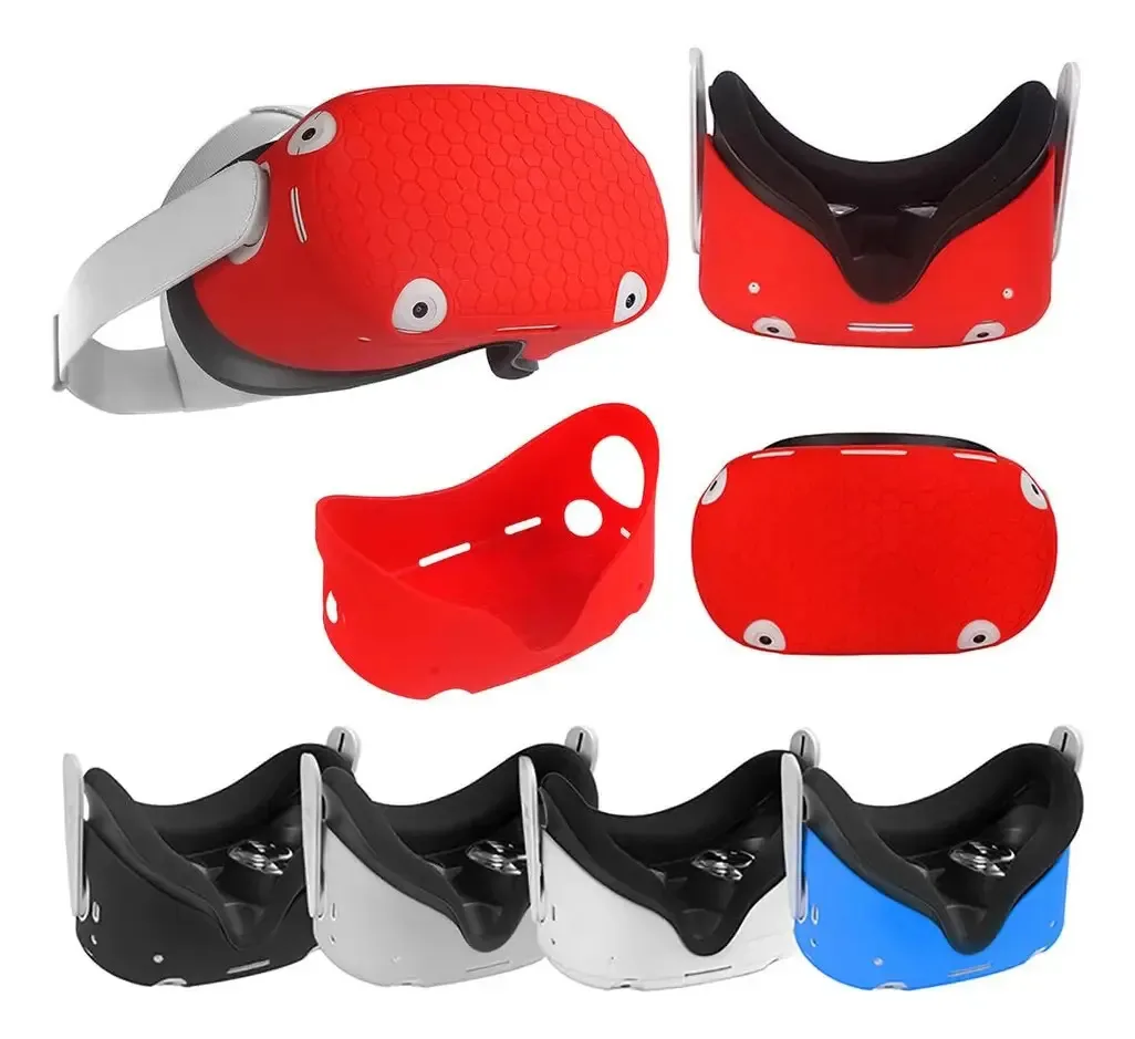 Capa protetora frontal de silicone para óculos Quest 2 VR