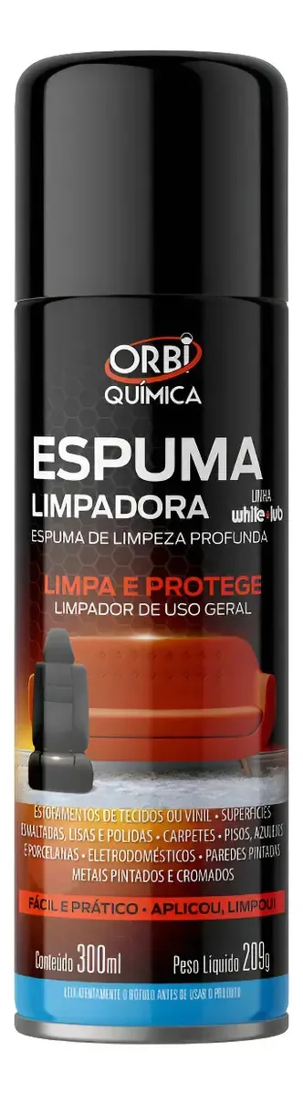 Orbi Espuma 209g Limpadora Estofados Remove Sujeira
