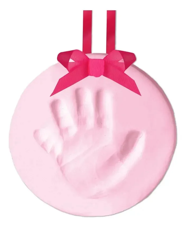 Enfeite suspenso com impressão digital rosa Pearhead