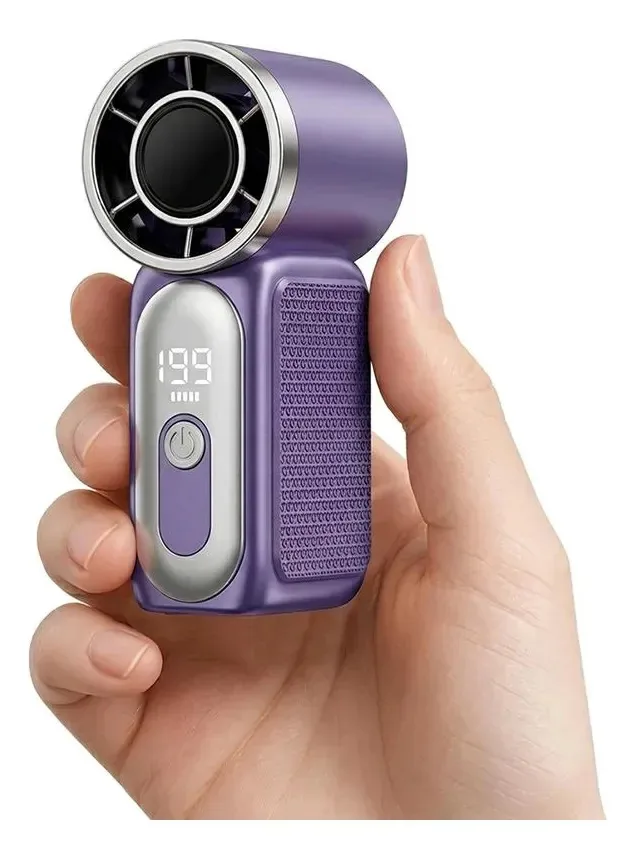 Mini ventilador portátil recarregável USB 199 níveis roxo