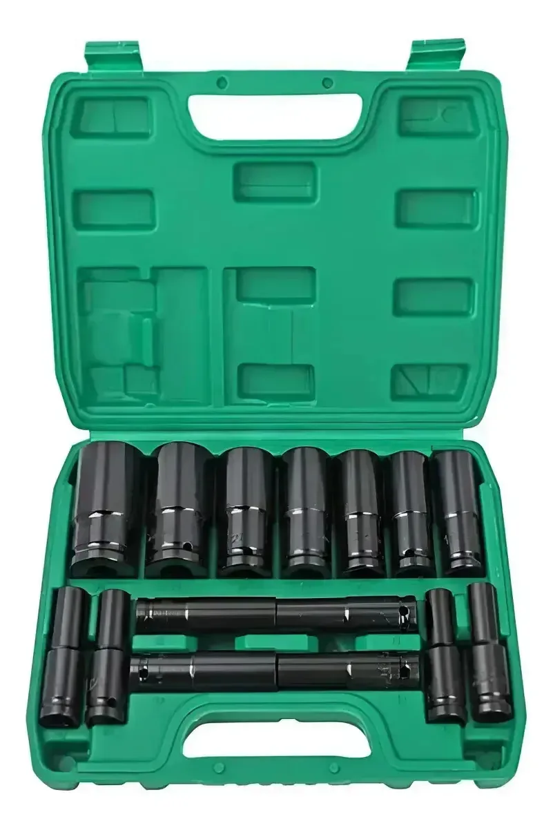 Jogo Soquete Longo Sextavado Impacto 1/2 8 A 32 Mm 15pcs Giratas