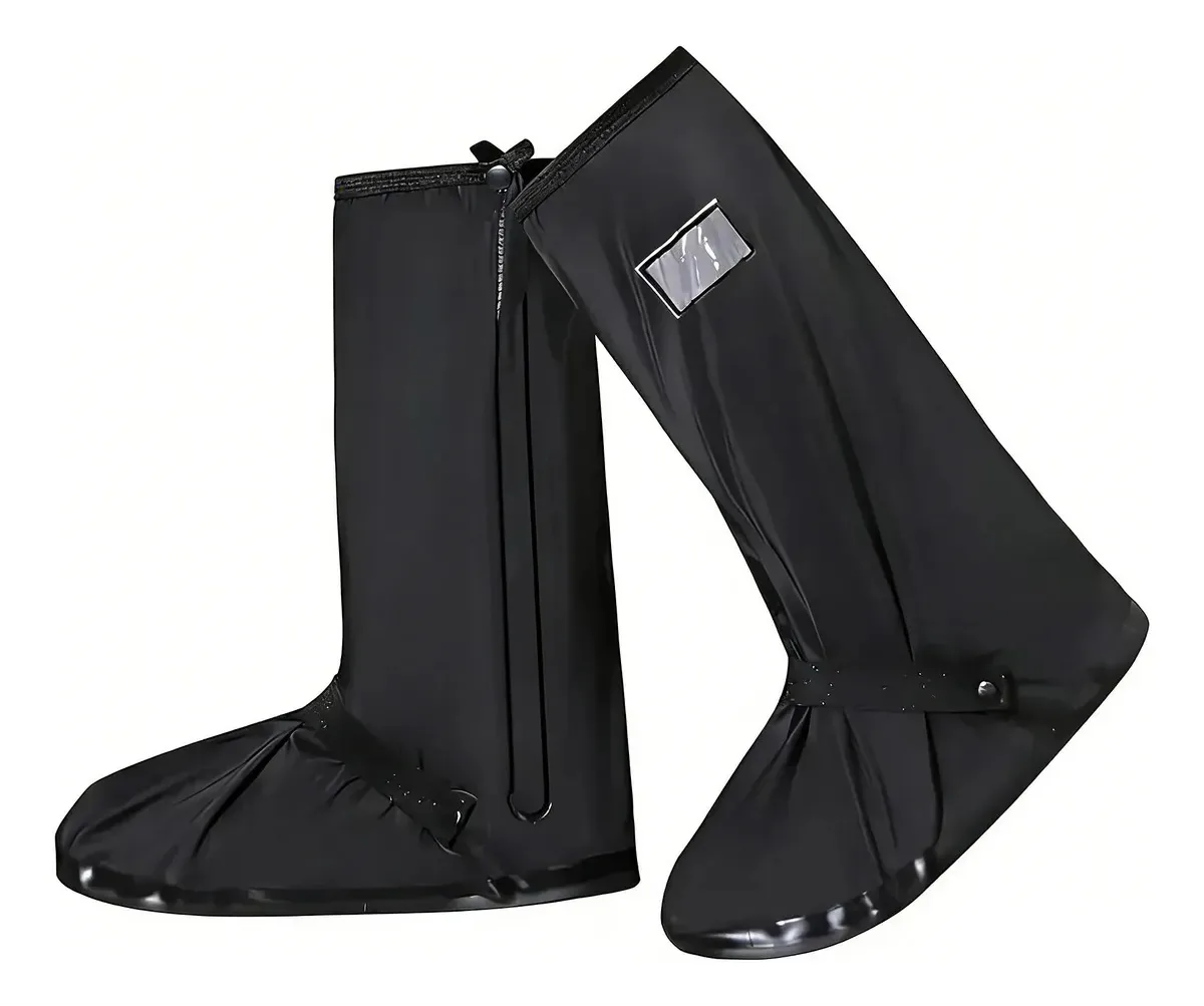 Capa De Chuva Para Sapatos De Motocicleta Em Silicone - Impermeável E Antiderrapante - Protetor De Calçado Preto Tamanho 36-37