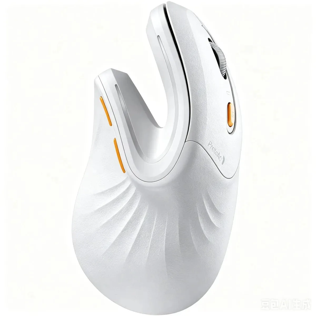 Ratón Vertical Ergonômico Sem Fio Branco Com Suporte E Expansor