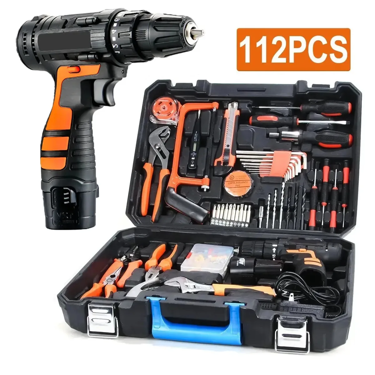 Conjunto de ferramentas e kits de ferramentas: 112 unidades, ferramentas de 12 V