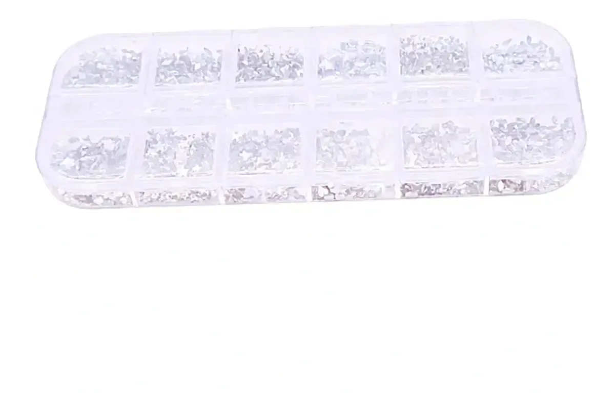 Diamantes adesivos de prata para decoração de unhas prateadas