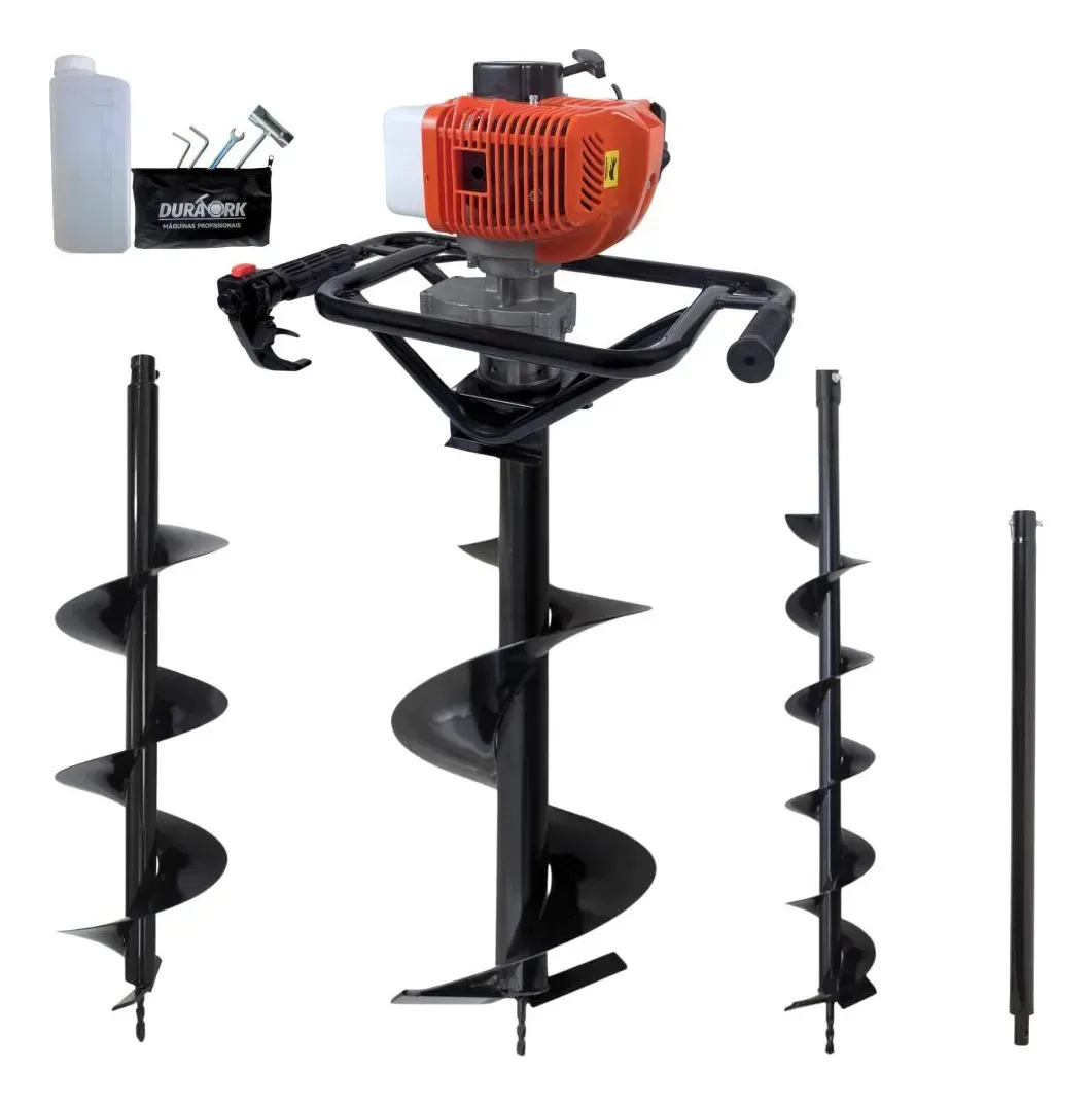 Perfurador De Solo Duratork 2,5hp + Brocas E Extensor 60cm