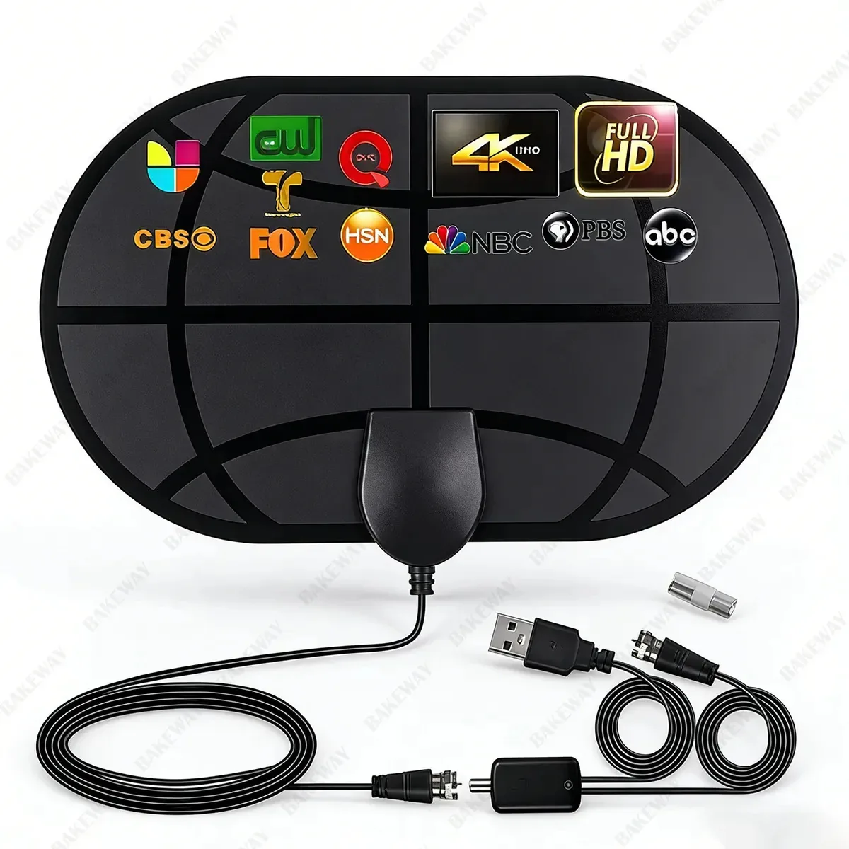 Antena para TV digital, antenas de TV 4K 1080p, televisão, antenas de TV digital aberta de 8k, adequadas para ambientes internos e externos com amplificador de sinal de TV Bakeway