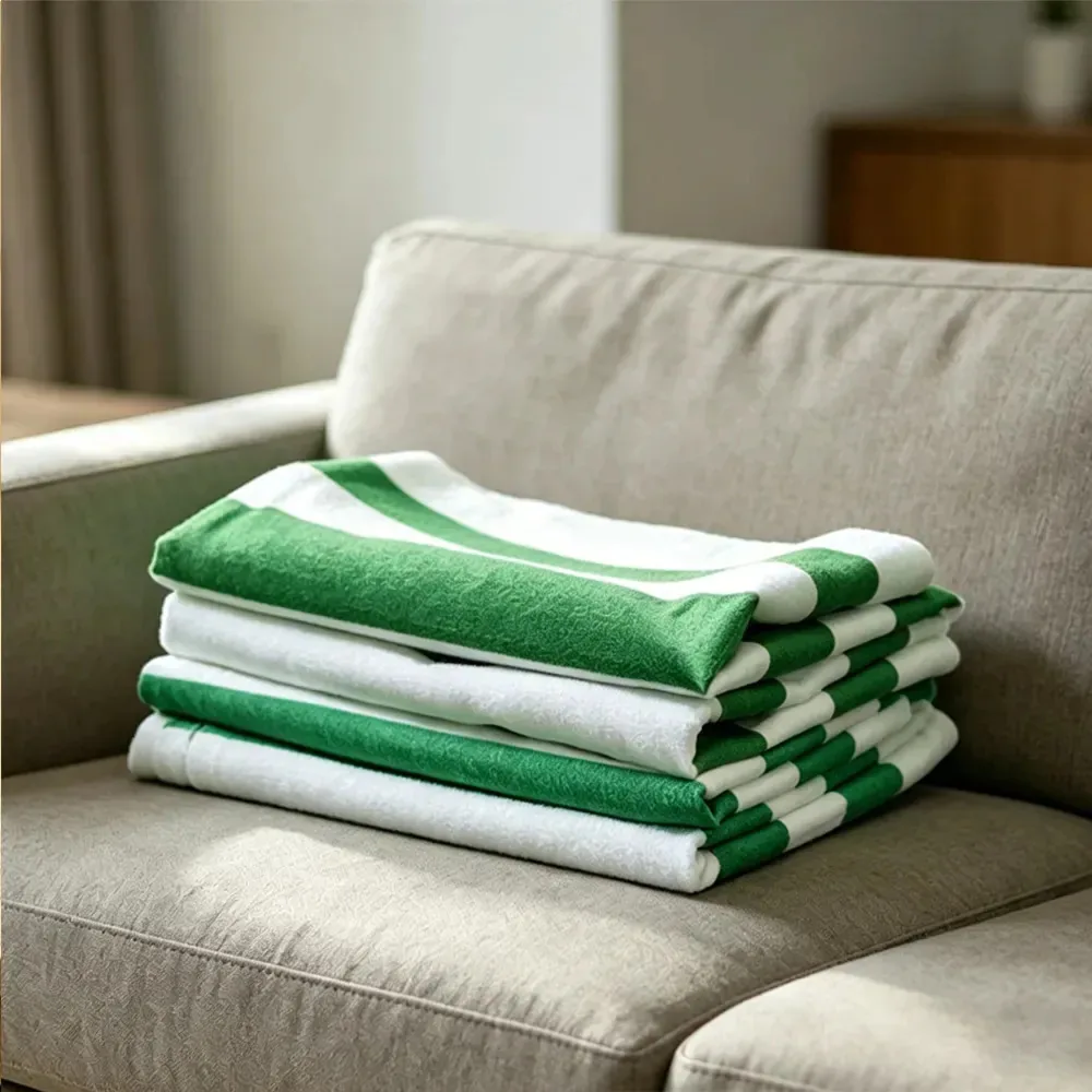 Toalha listrada de microfibra macia extra grande 180x100cm