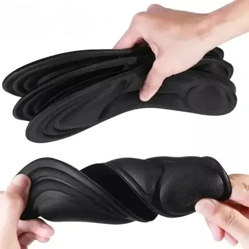 Palmilha antifadiga de espuma viscoelástica, 2 pares de palmilha preta, tamanho 23,5 a 24 cm