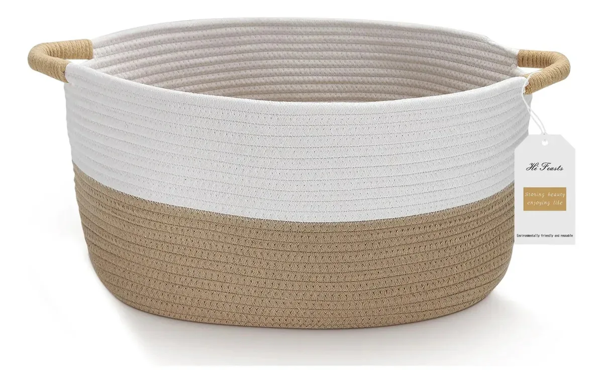 Cesta de armazenamento de vime Vagusicc, conjunto de 2 cestas