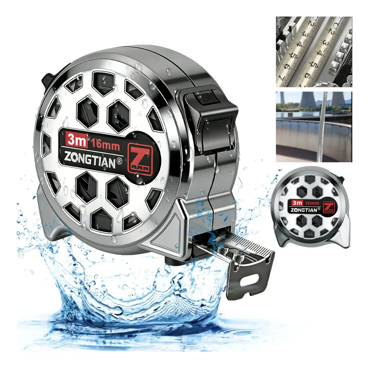 Trena Inox, Trena De Inox, Trena Aco Inox 3m Retrátil, Fita Métrica Resistente, Prova Dágua, Para Construção, Marcenaria E Uso Profissional, Durável E Prática