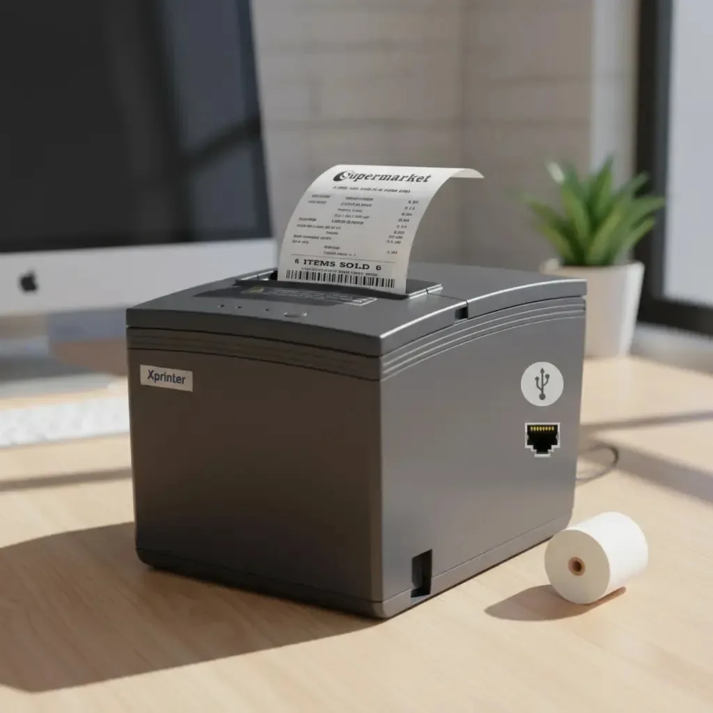 Impressora eletrônica de bilhetes térmicos pretos USB Lan 80mm