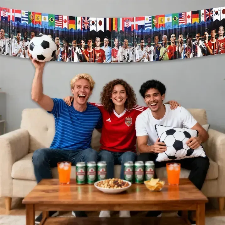 2 faixas da Copa do Mundo de 0,3 x 2,7 m, decoração de enfeites para eventos esportivos, cenário ideal para celebrações festivas, eventos esportivos e decoração de casa