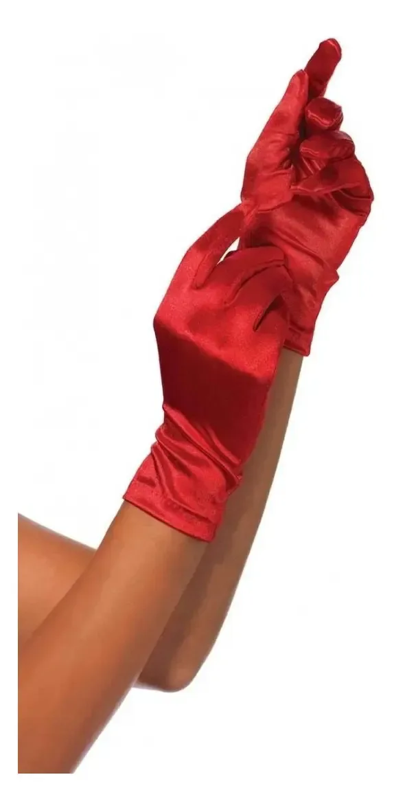 Luvas curtas, cores, cor: vermelho
