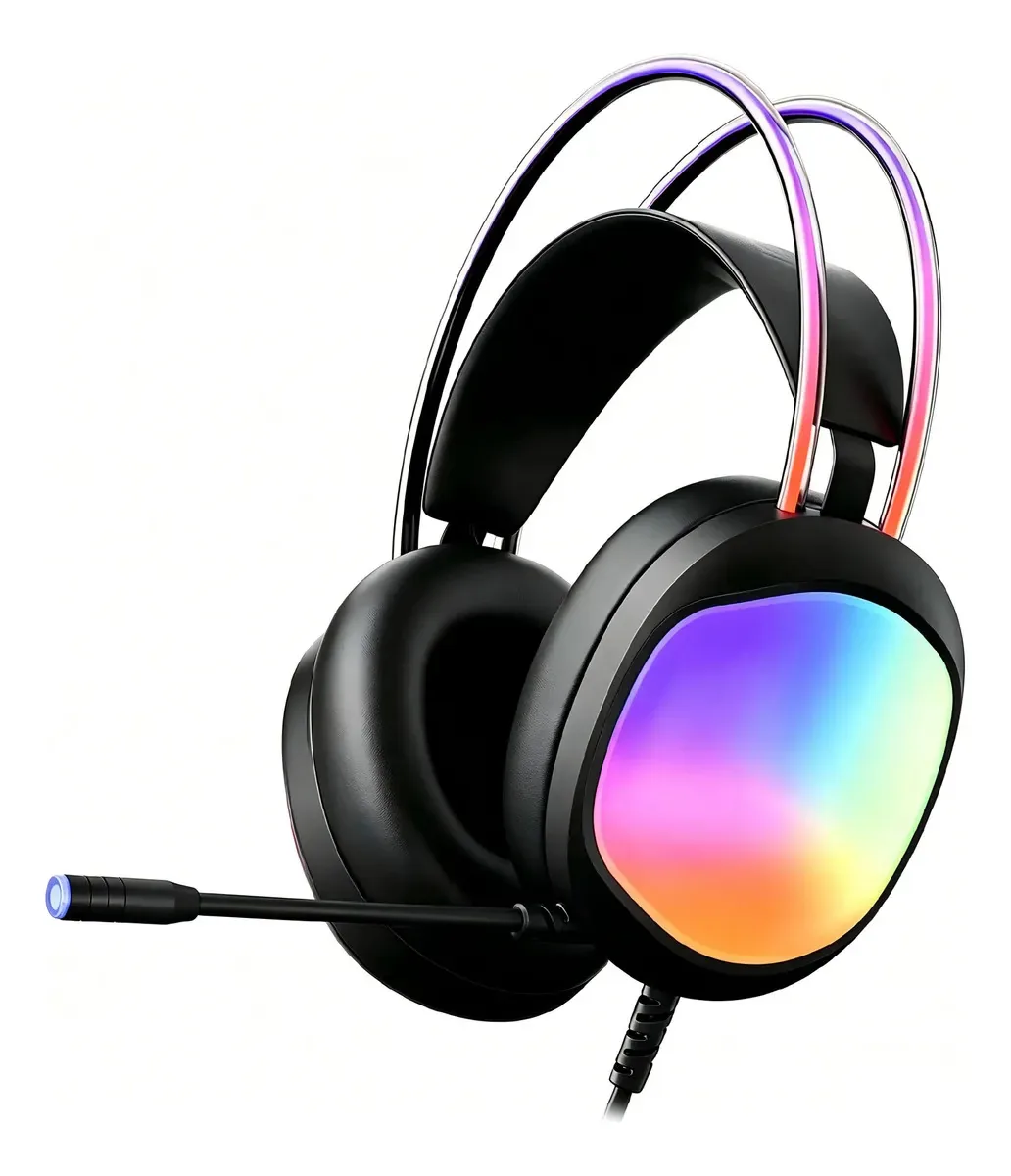 Fones de ouvido para jogadores Fones de ouvido com microfone Fones de ouvido para jogadores Fones de ouvido para jogadores Microfone de ouvido de cancelamento equipado com fones de ouvido RGB...