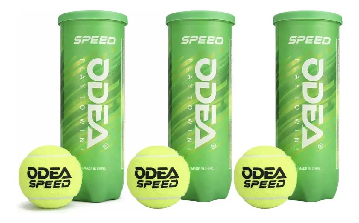 Frasco de bolas de tênis Odea Speed, 3 bolas certificadas pela Itf, 3 unidades