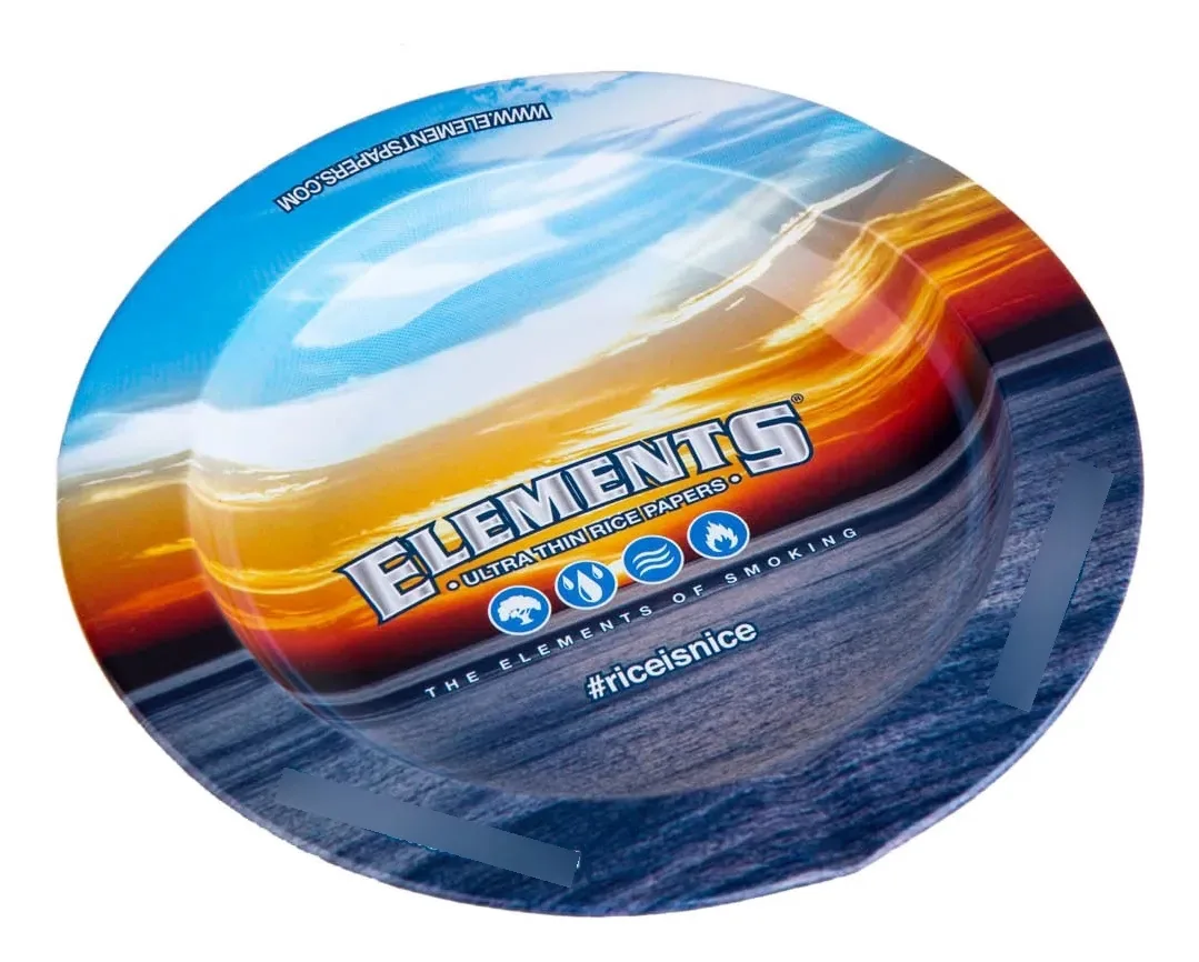 Cinzeiro de Mesa Redondo de Metal Elements Azul
