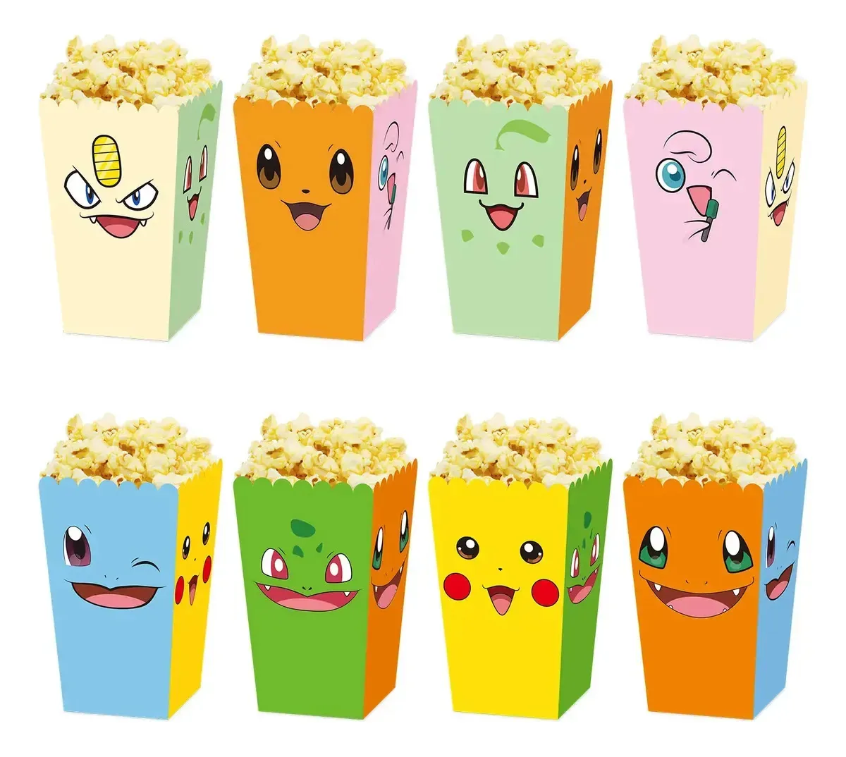 48 caixas de pipoca para festa de aniversário Pokémon Pikachu