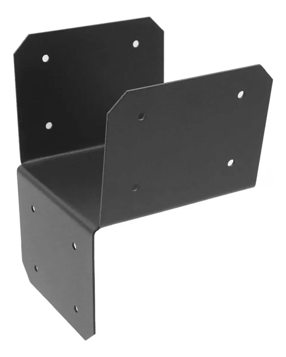 Pacote de 4 suportes de viga de metal pretos em forma de U