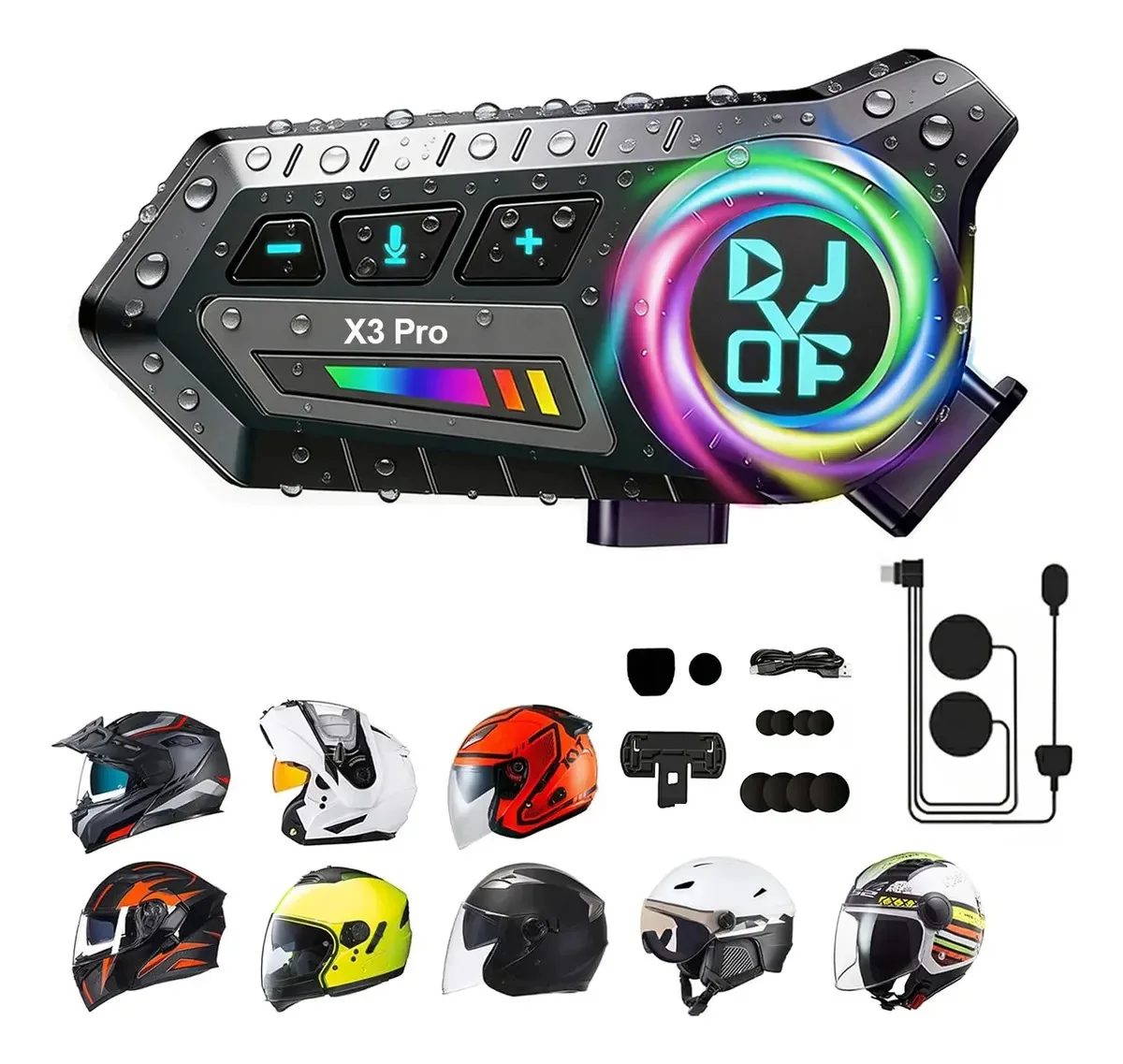 Fones de ouvido Bluetooth Intercoms Helmet para motocicletas