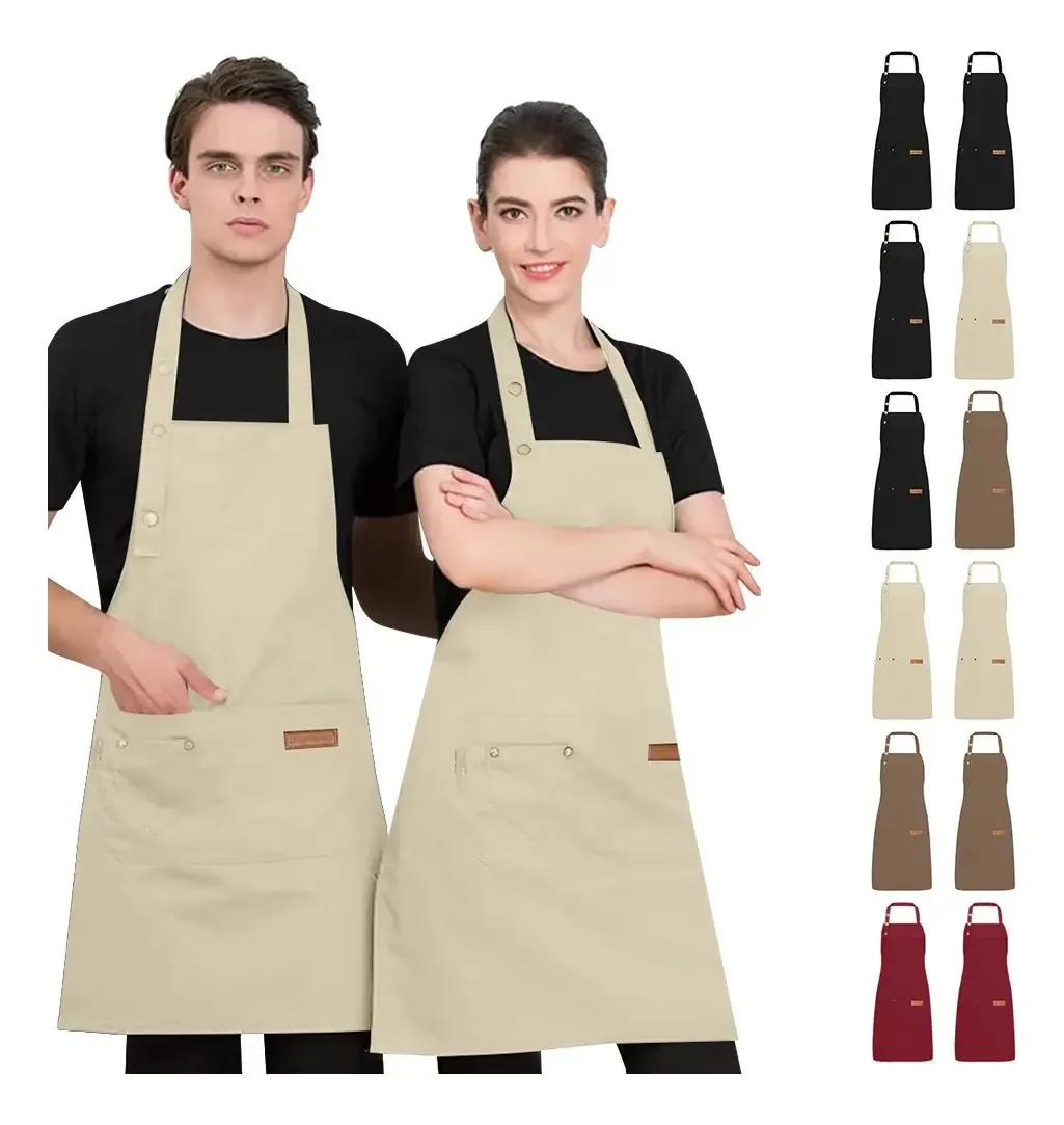 2 aventais de cozinha multiuso ajustáveis para chefs, avental, caqui e cáqui