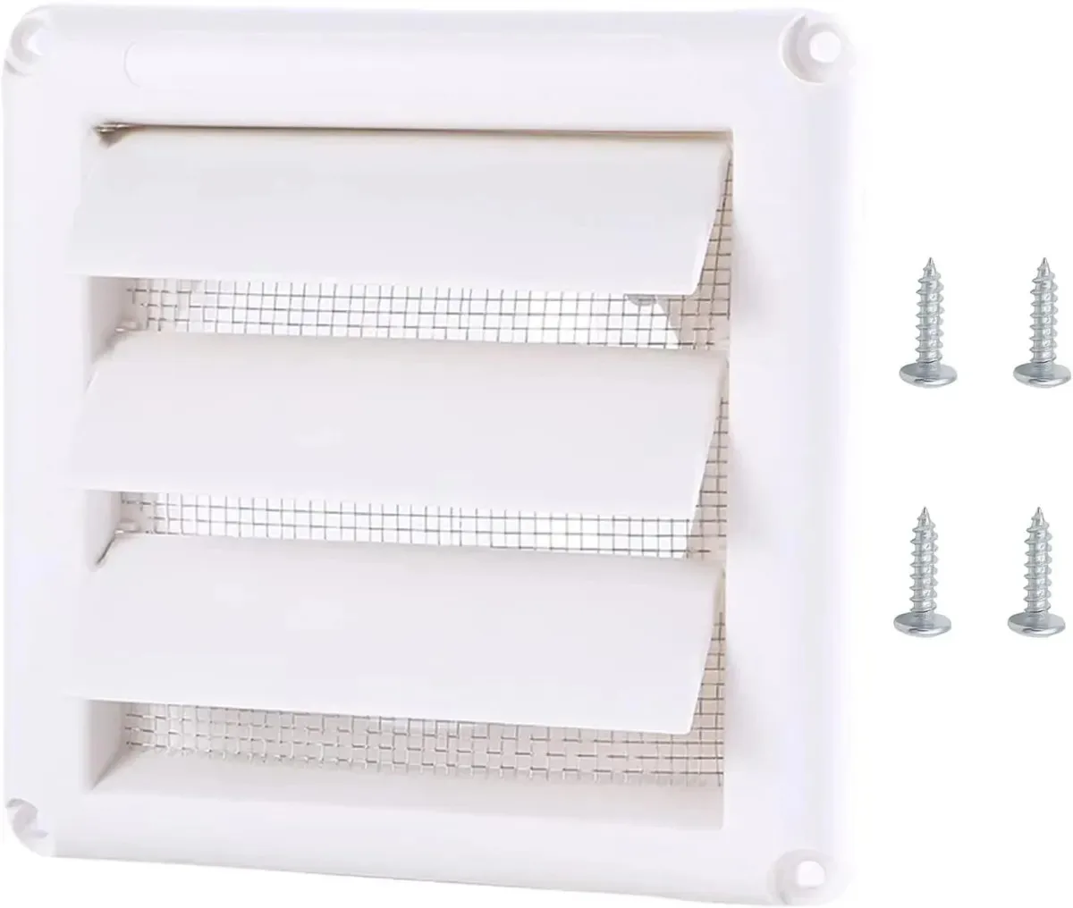Tampa de grade de ventilação de plástico, grade de ventilação de duto de parede com 3 abas, adequada para cobrir aberturas de telhado e dutos de ventilação (15x15 cm)