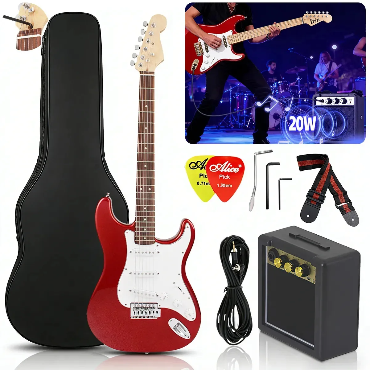 Guitarra Elétrica Genero Com Afinador, Acessórios E Amplificador