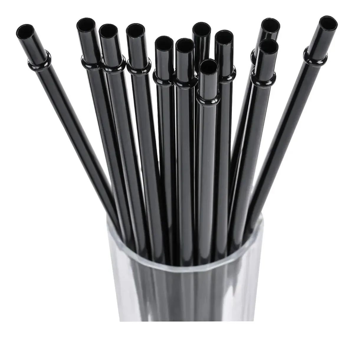 Canudos de plástico reutilizáveis pretos Dakoufish 6 Pu