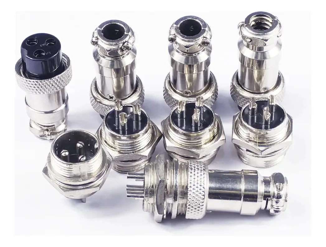 Conector de metal de aviação macho feminino, chassi de 3-4 pinos GX16-3 pinos-5 unidades