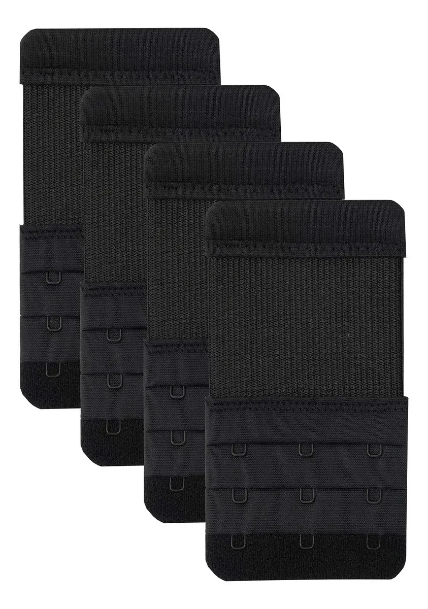 Extensor de sutiã Tamlien Elastic, macio com 3 ganchos, preto