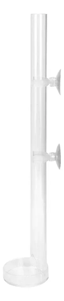 Alimentador de peixe e camarão Hffheer Tubo e prato de acrílico transparente Tubo alimentador de camarão Alimentador de aquário para peixes tropicais de camarão de vidro (25 cm)