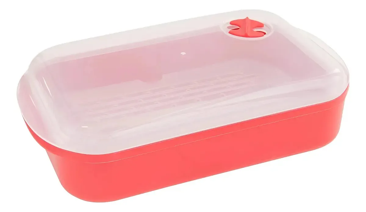 Vaporizador de microondas para carnes e vegetais frescos vermelho 60 Hz