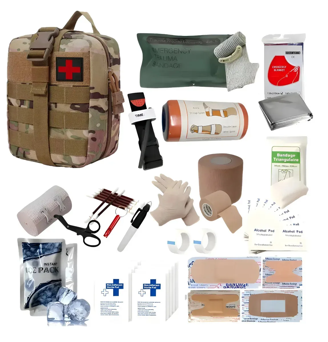 Kit de primeiros socorros Tuomo Tactical Emergency Survival 53 unidades