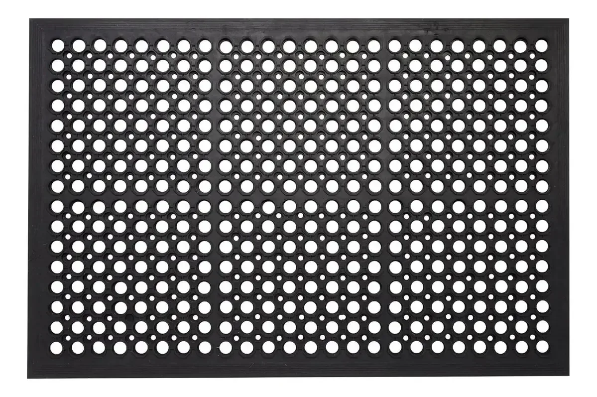 Tapete antiderrapante antifadiga 90x60cm, cozinha de restaurante, preto
