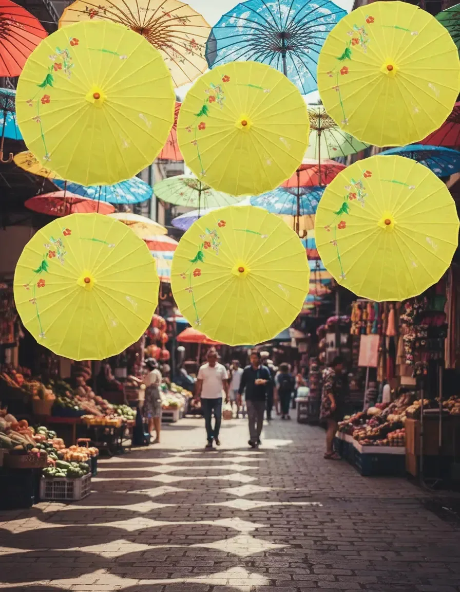 10 guarda-chuvas, tecido multicolorido chinês para festa de casamento, cor Hgq, amarelo claro