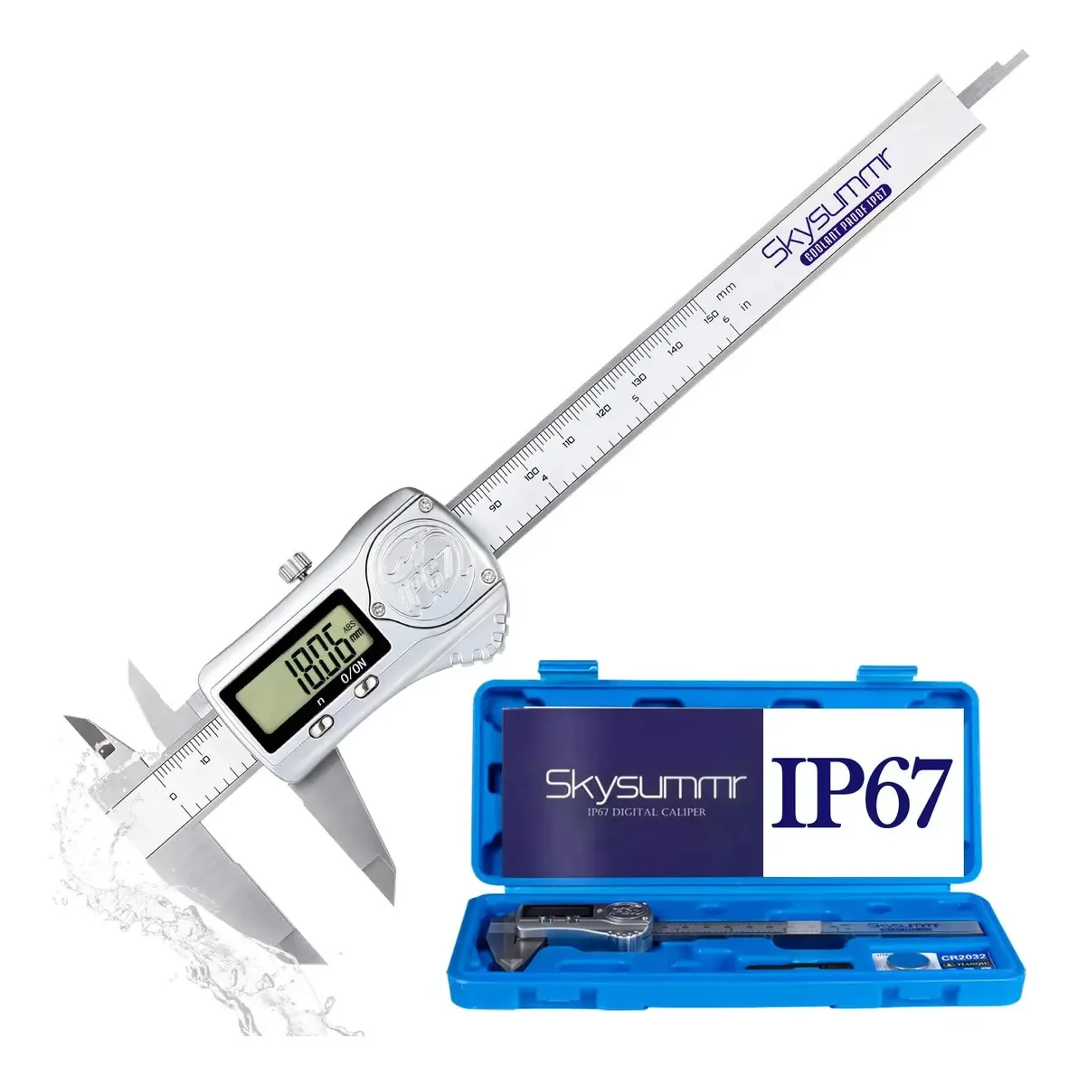 Cali digital Vernier eletrônico impermeável Skysummer Ip67. Verde escuro