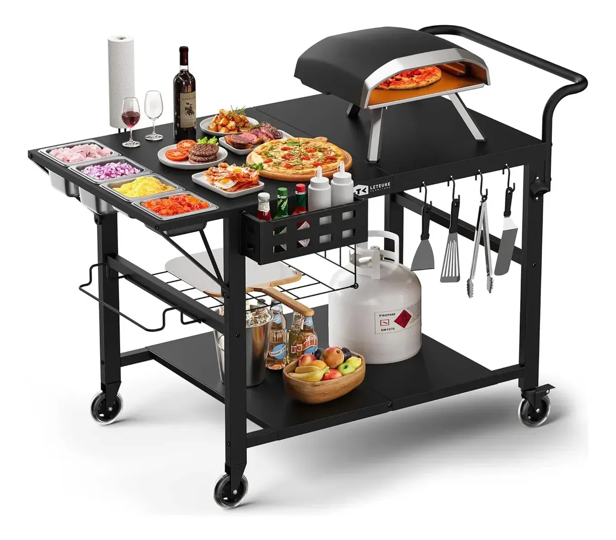 Carrinho de forno de pizza Leteuke Leteuke Pc 01 preto preto