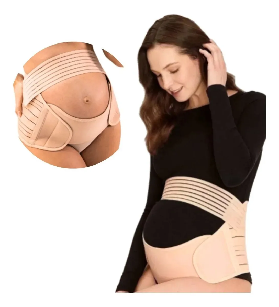 Cinto para gestantes, maternidade, suporte à gravidez, 3 em 1, cor nude, tamanho GG