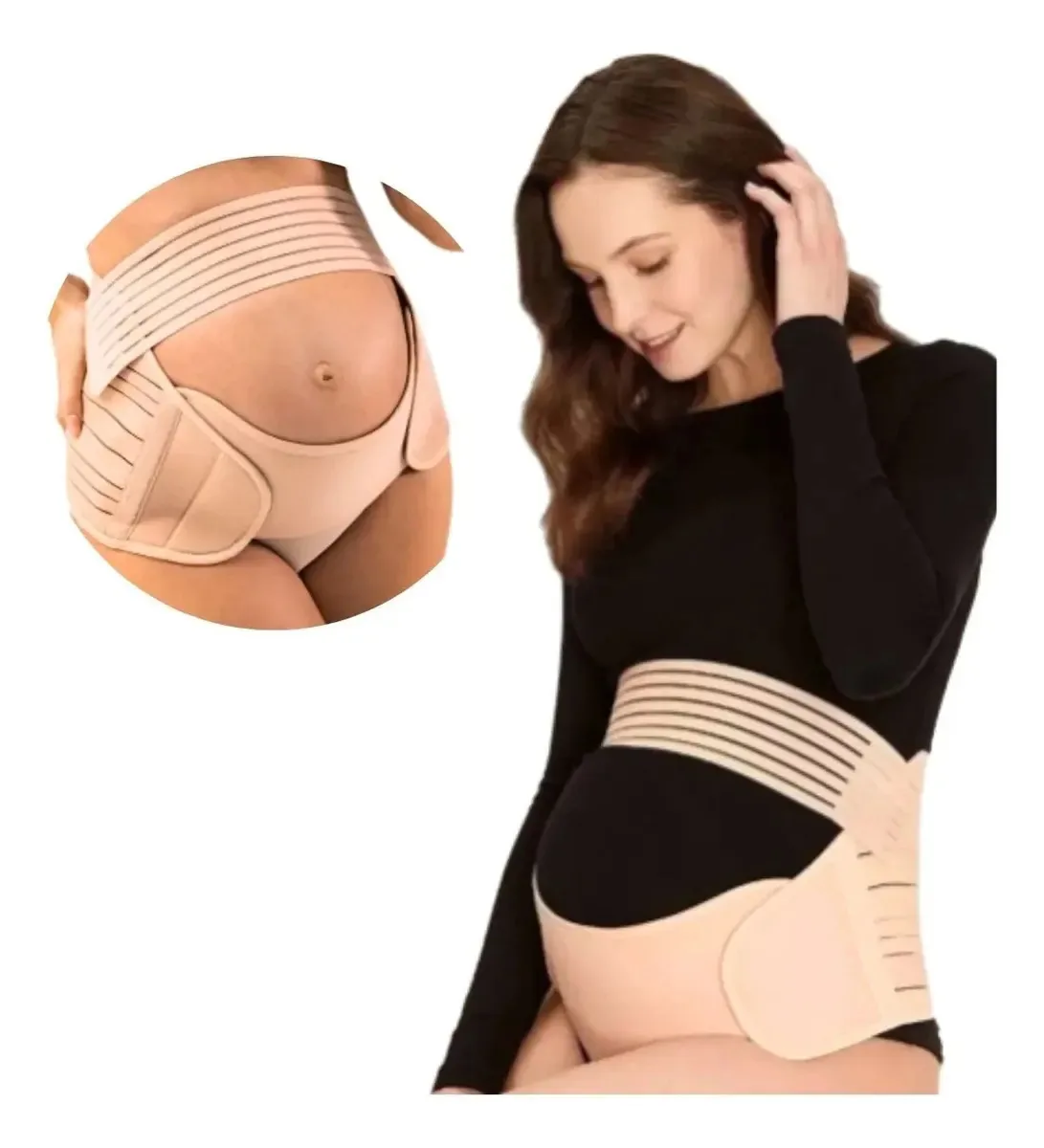 Cinta para gestantes, maternidade, suporte à gravidez, 3 em 1, nua, 2xg