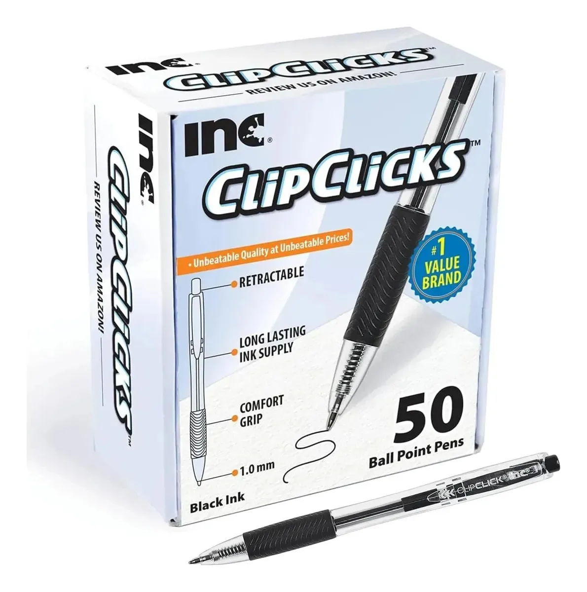 Canetas Clipclicks 1.0 Mm Inc. 50 pretas