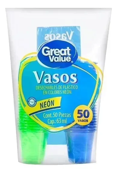 4 unidades de copos descartáveis de grande valor, cores neon, 50 unidades