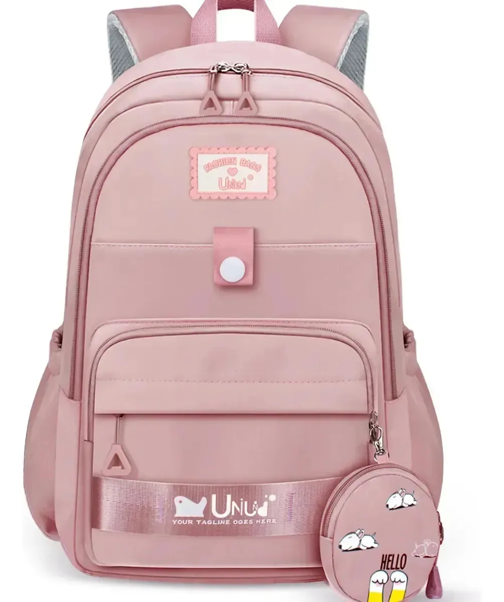Mochila Escolar Viaje Bolsa Juvenil De Moda Estio Coreana Para Laptop Kawaii Impermeável De Moda, Rosa