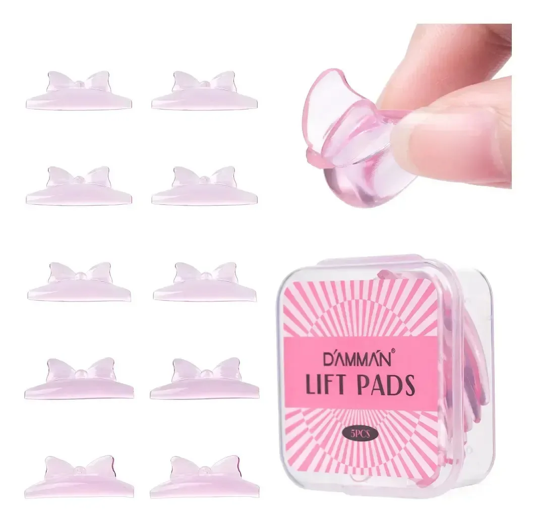 Almofadas de silicone para elevação e extensões de cílios, 5 pares, feitas de material macio e flexível, reutilizáveis, com design anatômico adequado. Fácil de desinfetar e armazenar MUNGQUBE