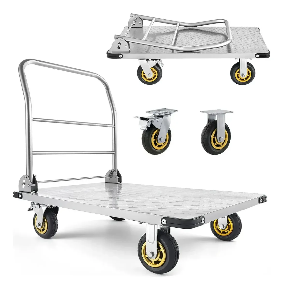 Caminhão de plataforma dobrável de aço de 900 kg - Silver Wheels