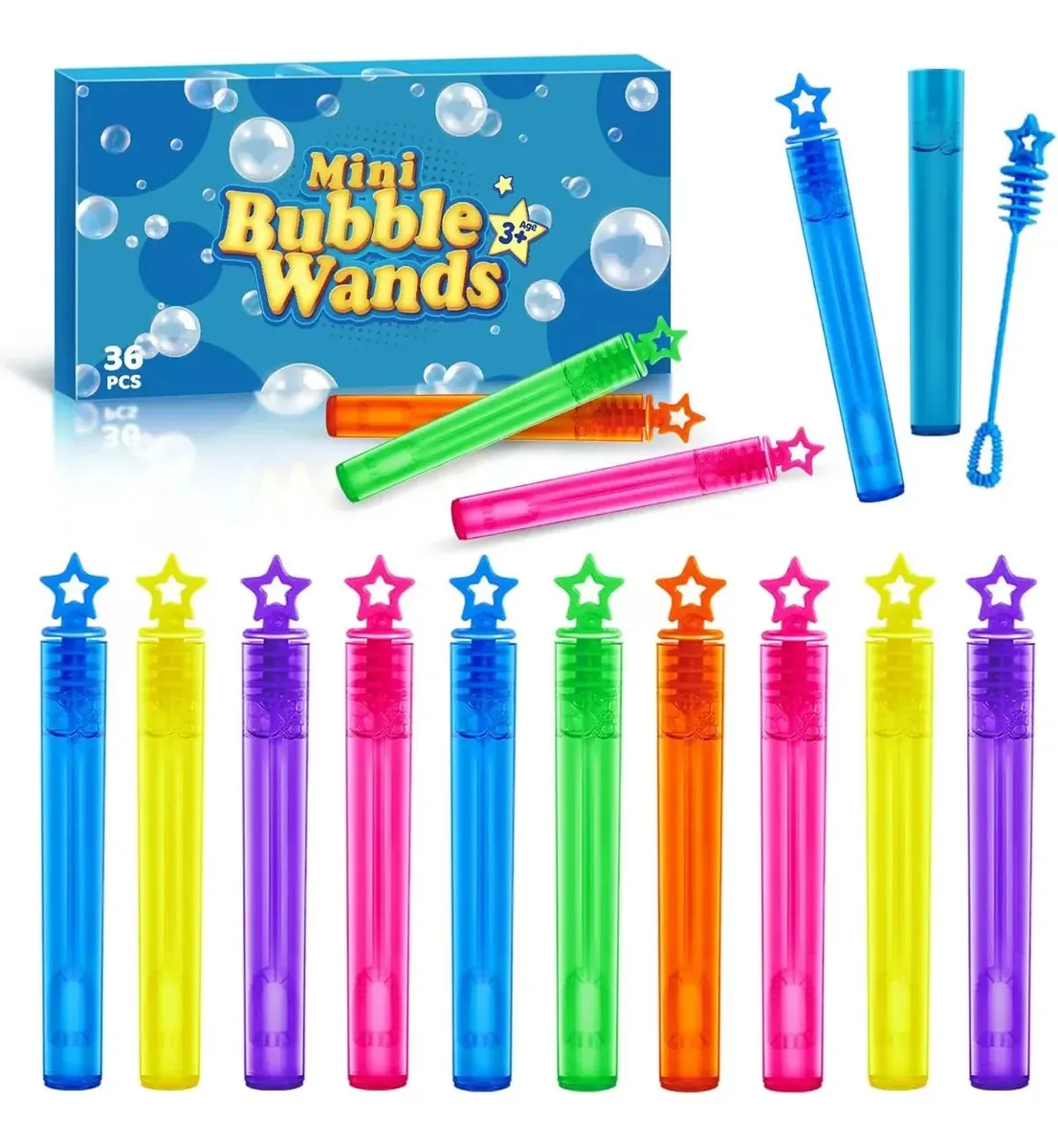36 palitos de bolha coloridos para festas e multicoloridos