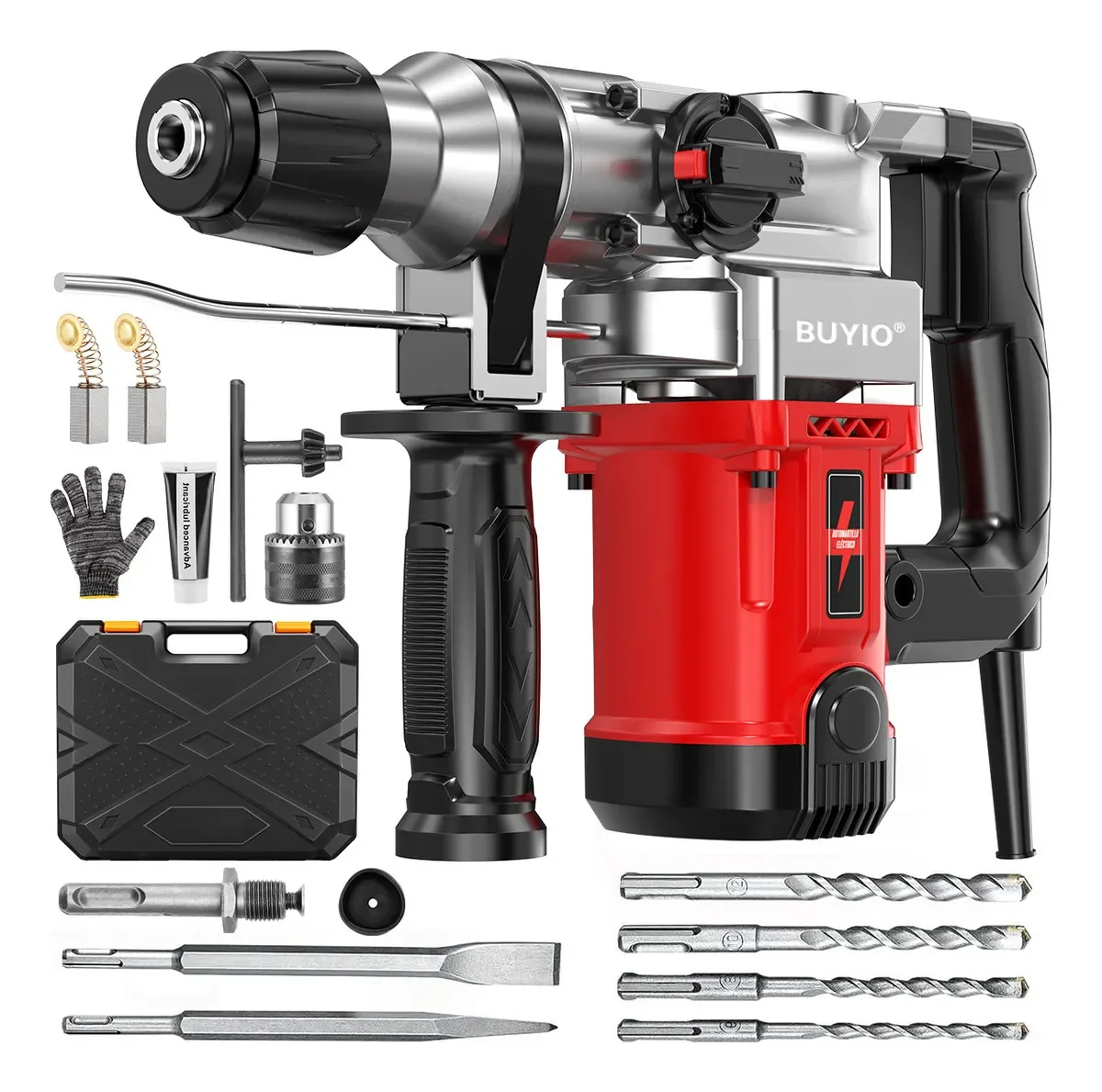 Furadeira de martelo rotativo 4500w Perfurador industrial 15j 6000bpm Buyio Chiseler Drill SDS-plus Kits de martelo Martelo rotativo industrial com embreagem automática